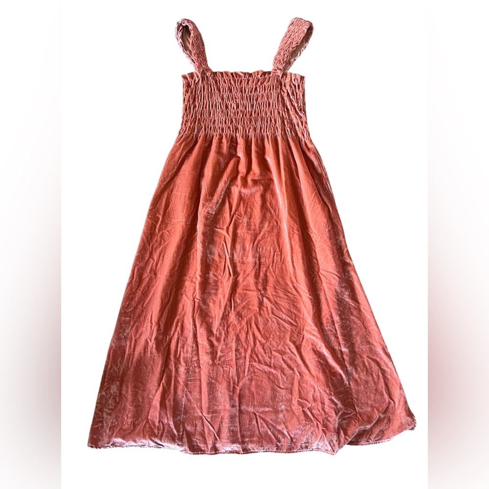 Free People Camille Pink Velvet Midi Dress | XSmall